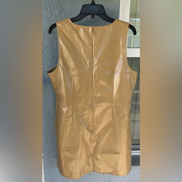 Banana Republicans Faux Leather Sleeveless V-neck Dress Size L - Picture 2 of 4